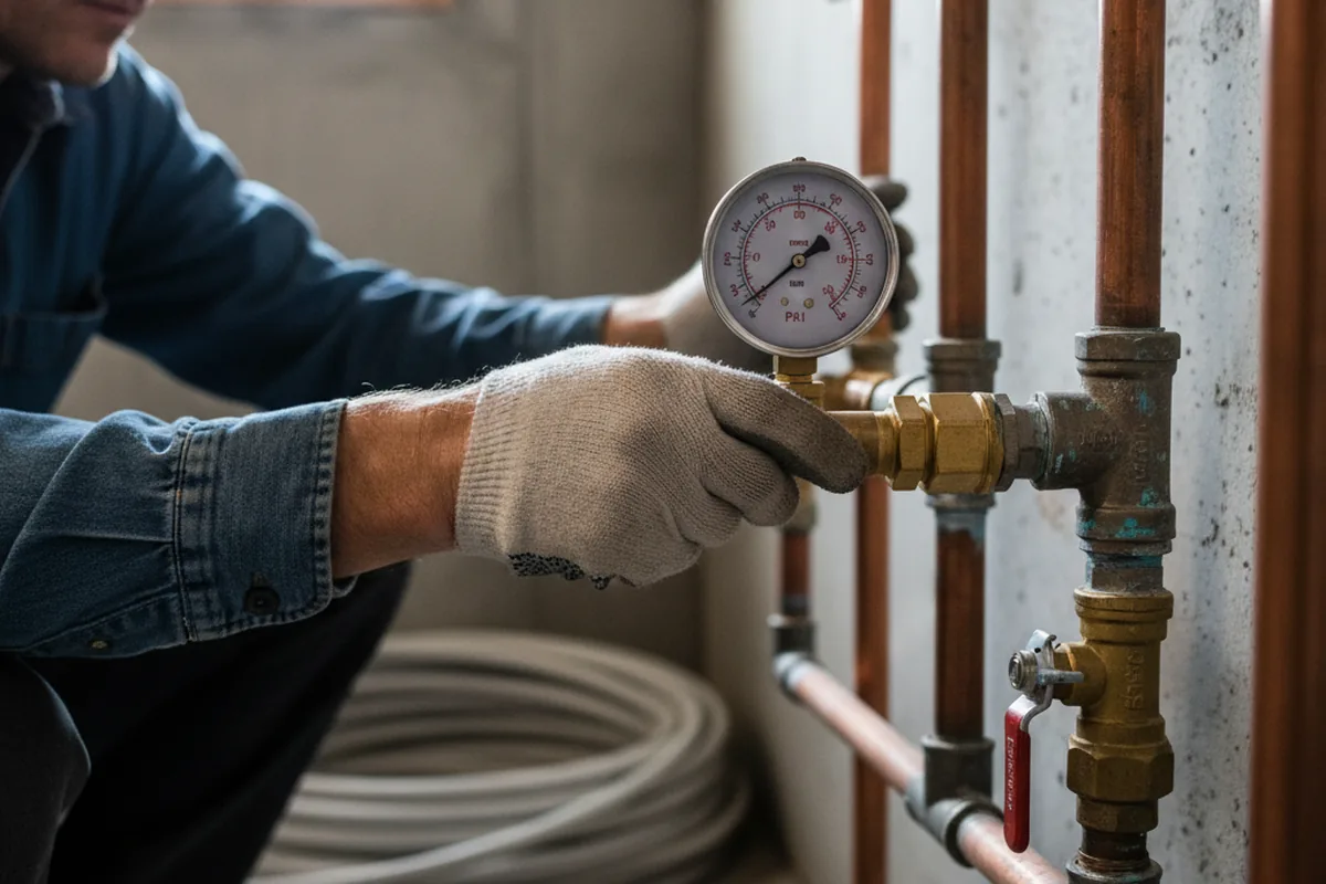 Pressure testing a repaired line during Water Line Repair in Saint Anthony